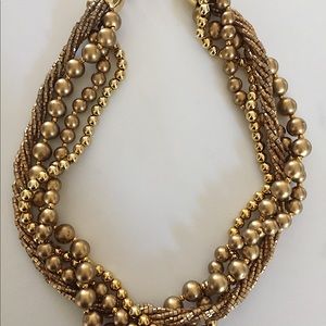 Gold & Bronze Beaded Necklace “New”
